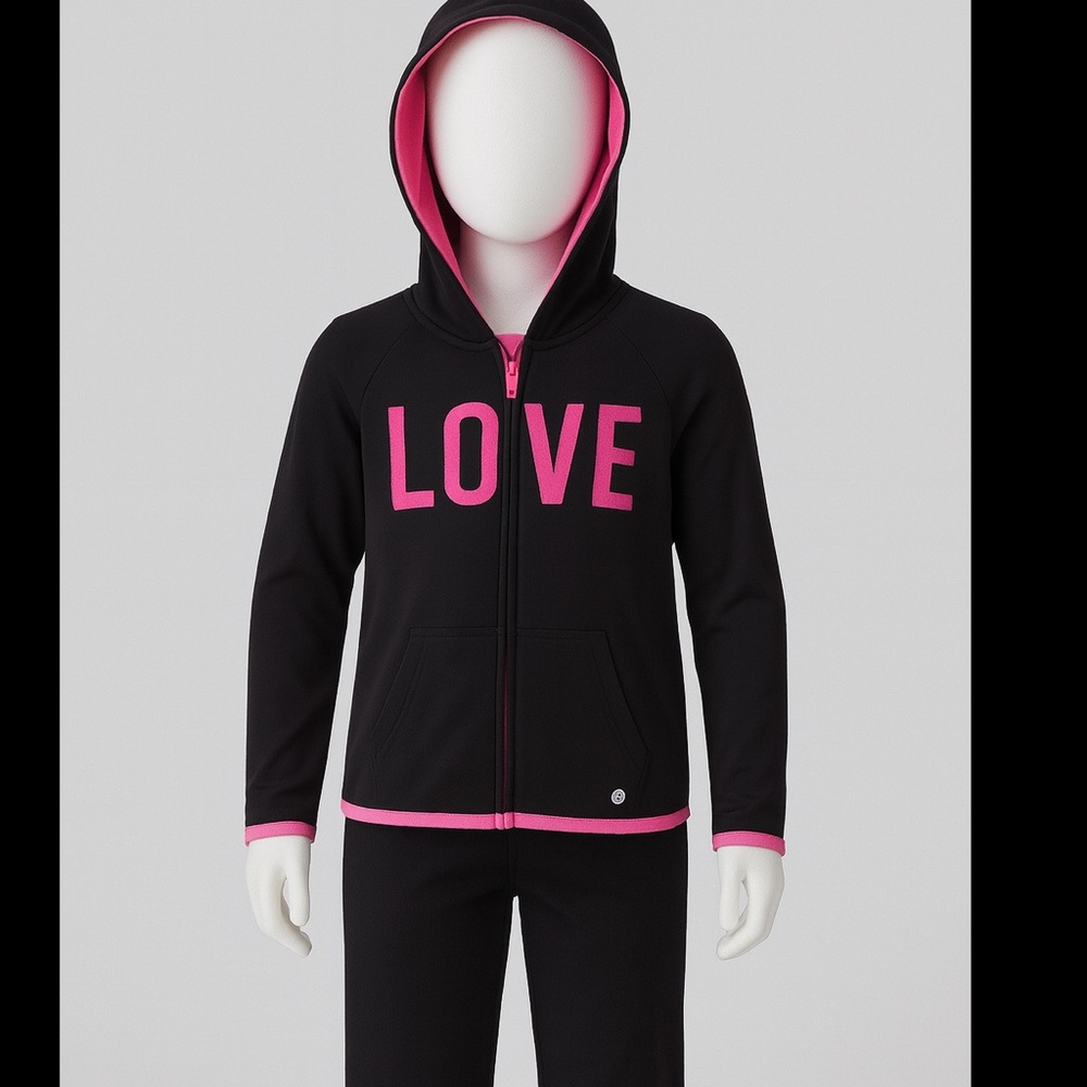 Kids Black and Pink Hoodie
